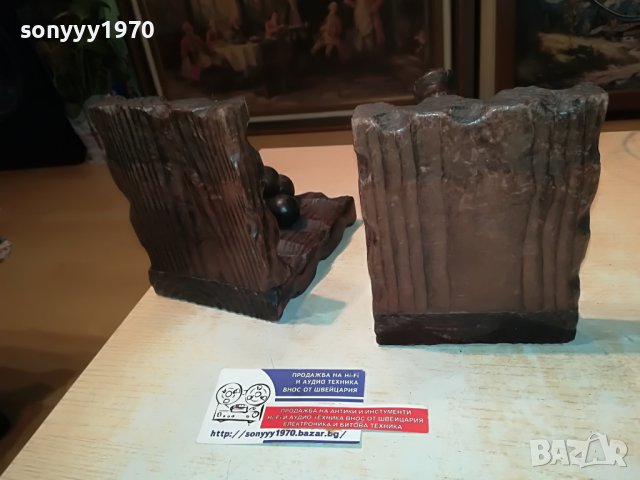 ДЪРВЕНИ ДЪРЖАЧИ ЗА КНИГИ 2БР ОРЪДИЕ И ТОПЧЕТА 0804231856, снимка 11 - Антикварни и старинни предмети - 40303358