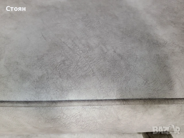 Голяма бежова табуретка от плат с функция ракла, снимка 4 - Дивани и мека мебел - 53868673