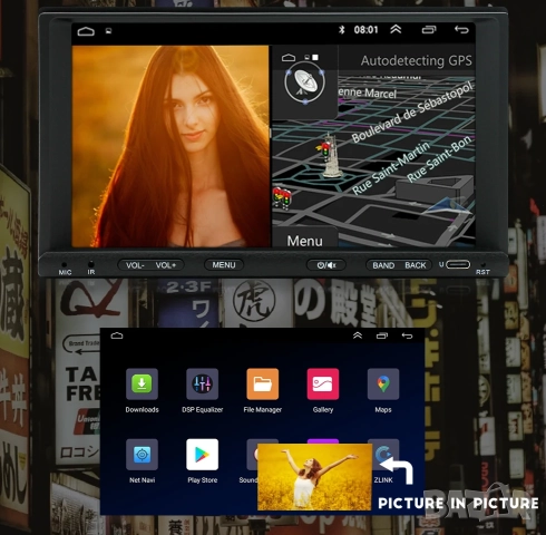 7” 2-DIN мултимедия с Android 15, RDS, 4/64GB, CarPlay и AndroidAuto , снимка 11 - Аксесоари и консумативи - 52904147