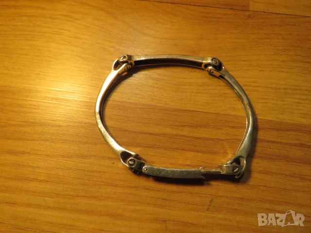   Старинна масивна мъжка сребърна гривна тип белезници уникален модел и красота за теб сребро, снимка 2 - Гривни - 50026319