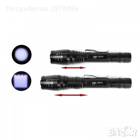 T6-0478 Мощен ловен фенер Cree LED и алуминиев корпус, снимка 5 - Оборудване и аксесоари за оръжия - 35800462