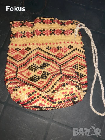 Стара възрожденска мънистена кесия портмоне носия