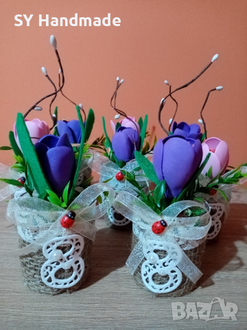 Вазичка с цвете , снимка 2 - Декорация за дома - 44434582