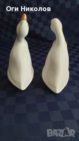 Чифт порцеланови патици с позлата, снимка 5 - Антикварни и старинни предмети - 50998230