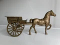 Vintage, бронзов кон с каруца от Англия. , снимка 1