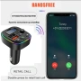 Bluetooth FM трансмитер за кола - Handsfree, бързо зареждане, RGB светлина, снимка 9