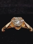 СССР-Златен дамски пръстен с еднокаратов якутски брилянт.Червено руско злато 853., снимка 4