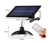 Соларна външна лампа с LED-осветление, широк соларен панел и дистанционно, снимка 2