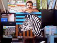 Продавам маслена картина със зебра. Худ. Мартин Гергински., снимка 1 - Картини - 33337806