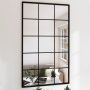 Огледало за стена, черно, 100х60 см, метал