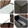 vidaXL Градински сандък за съхранение, полиратан, 100x50x50 см, кафяв, снимка 7