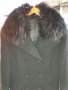 Черно палто 100 %вълна и лисица , снимка 1 - Палта, манта - 39057425