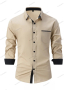 Мъжка бизнес вталена ежедневна риза с цветни блокове, Риза с дълъг ръкав, 8цвята , снимка 2