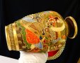 Ваза японски порцелан Satsuma Kinkozan Tsukuru,злато., снимка 6