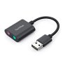 TechRise USB аудио адаптер, външна стерео звукова карта с 3,5 mm жак за слушалки и микрофон, снимка 1