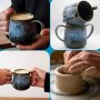 Нов Комплект керамични чаши за кафе чай напитки 400 мл за възрастни, снимка 2
