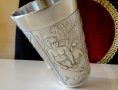 Халба,чаша от калай с юначен ковач и змей. , снимка 6