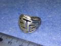 СТАР АЖУРЕН СРЕБЪРЕН ПРЪСТЕН ЛАКИРАНО СРЕБРО 925 МАЙСТОРСКА РЪЧНА ВИНТИДЖ ИЗРАБОТКА 43790, снимка 6