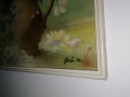 Маслена голяма картина - Цветя - 1994 г., снимка 3