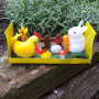 2830 Великденска декорация Зайче с кокошка в градинка, снимка 4