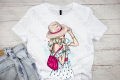 Дамска тениска Motif с цветна щампа МОДА / Жена / Fashion Girl / лято