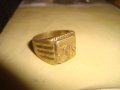 СТАР ПОЗЛАТЕН БРОНЗОВ ПРЪСТЕН ОРНАМЕНТИРАН РЪЧНО МАЙСТОРСКА АРТ ДЕКО СТИЛ ИЗРАБОТКА МАСИВЕН 90159, снимка 5