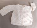 Бебешка жилетка, ръчно плетена, 0-3м