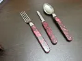 Български прибори Петко Денев сгъваеми вилица и лъжица , снимка 2