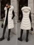 Moncler Дамски Дълъг Елек Със Силиконов Пълнеж И Естествен Косъм На Качулката Код A1862, снимка 1