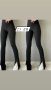 Страхотен черен рипс оформящ панталон с цепка, снимка 1 - Панталони - 42271241