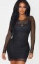 PrettyLittleThing черна мини рокля по тялото от две части , снимка 1