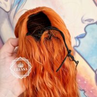 Супер Опашка с МАКСИ Обем Цвят Оранжев / Тициан Стил Плажни Вълни Захващане със Стопер КОД С823, снимка 4 - Аксесоари за коса - 42141260