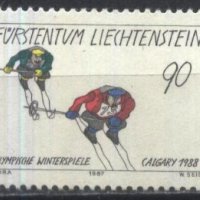 Чисти марки Олимпийски Игри Калгари 1988 от Лихтенщайн 1987, снимка 1 - Филателия - 41464466
