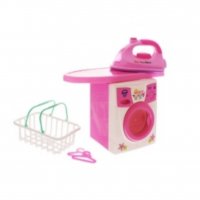 Комплект пералня с ютия, кош и дъска за гладене, снимка 5 - Електрически играчки - 39271203