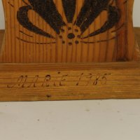Стар Немски Часовник MERCEDES Дървена Пирографирана Основа, снимка 7 - Антикварни и старинни предмети - 39410666