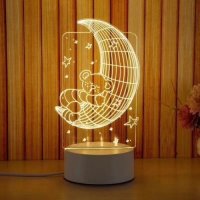 Холограмна 3D LED нощна лампа

, снимка 3 - Лед осветление - 41375506