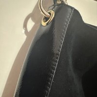 Черна дамска чанта SaraPen от естествен велур и лак, снимка 6 - Чанти - 44223355