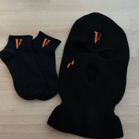 Сет Маска и Чорапи Vlone комплект за общо 32лв Черни Оранжеви Детайли Balaclava Mask Socks Шапка, снимка 1 - Други - 40238531