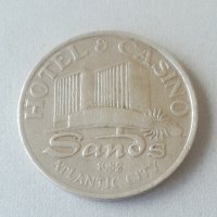 Жетон. Token. 1 Dollar. 1982.  Hotel & Casino. Sands. Atlantic city. Хотел & казино. 1 долар. , снимка 3 - Нумизматика и бонистика - 42548625