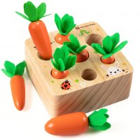 Дървен сортер с моркови, снимка 6 - Образователни игри - 35915704