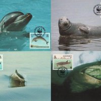 Гърнзи 1990 - 4 броя Карти Максимум - WWF, снимка 1 - Филателия - 38789128