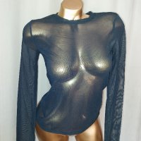 ZARA M Ефирна, изчистена ,черна блуза , снимка 2 - Блузи с дълъг ръкав и пуловери - 42432435