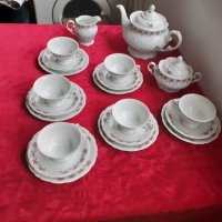 Разкошен порцеланов сервиз за чай -Полша- пълен комплект, снимка 12 - Антикварни и старинни предмети - 35882439