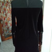 Елегантна дамска рокля черно кадифе с дантела, снимка 3 - Рокли - 35955580