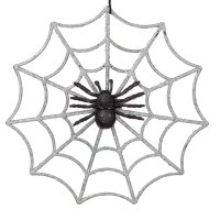 Декоративна паяжина с паяк, 26 см, снимка 1 - Декорация за дома - 42339610