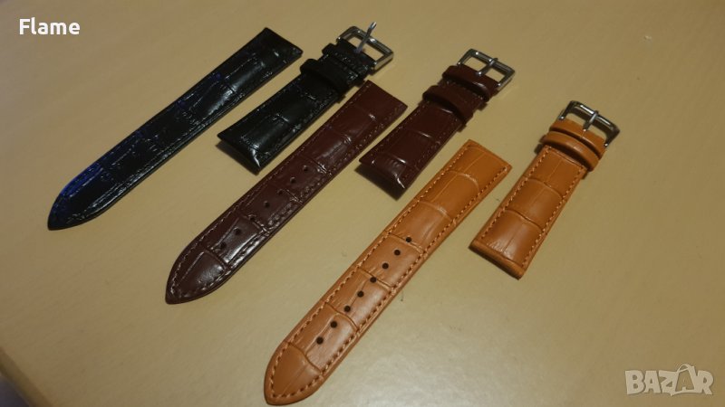 Кожени алигатор каишки за класически официален часовник  дрес , снимка 1