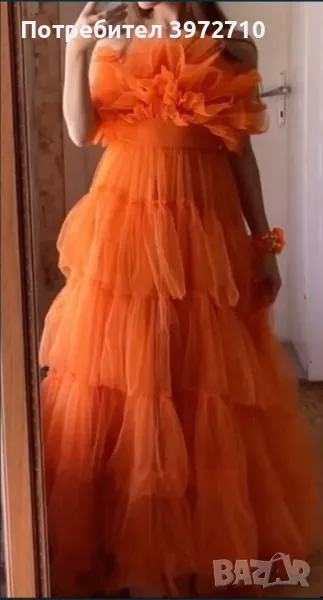 Оранжева бална рокля, снимка 1