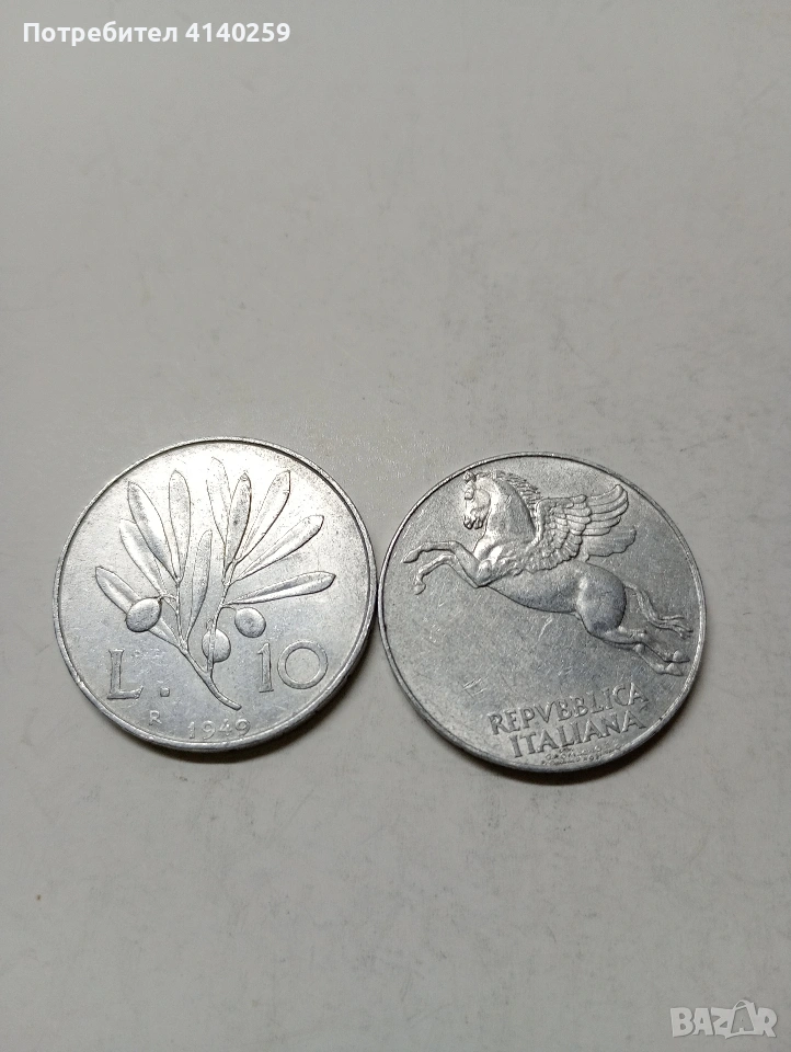 ИТАЛИЯ  МОНЕТИ  10 ЛИРИ 1949-1950 Г , снимка 1