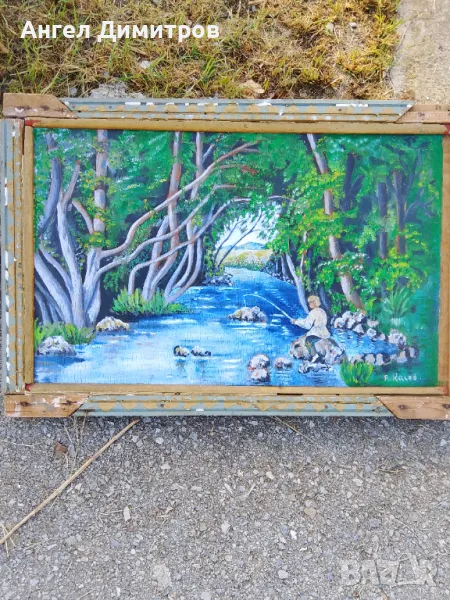 Стара маслена картина подписана , снимка 1
