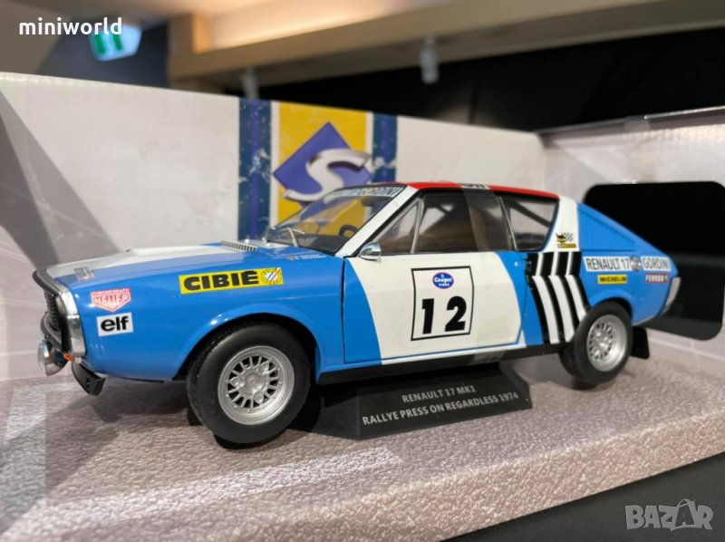 Renault 17 Gordini Rally 1974 - мащаб 1:18 на Solido моделът е нов в кутия, снимка 1